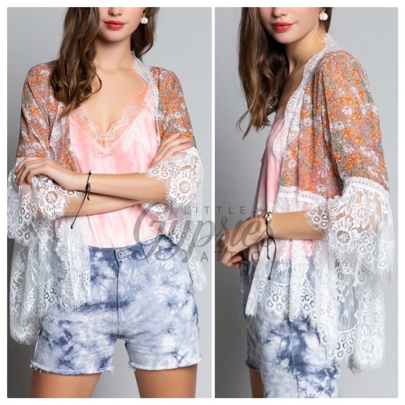 POL Ellie's Bridesmaid Lace Kimono Cardigan - Picture 9 of 14